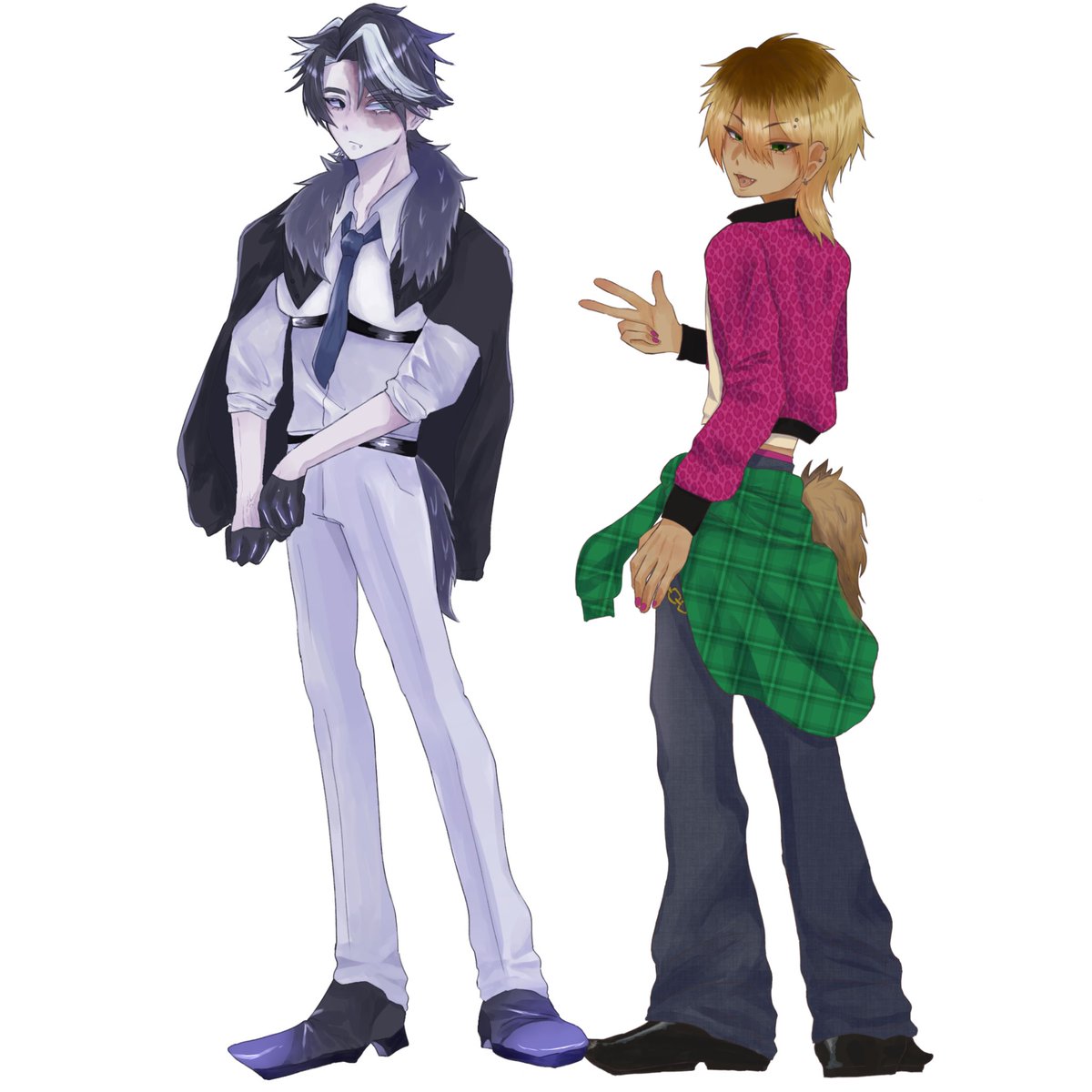 2月に使った(使う予定)の立ち絵‼️なんか色吸われてない❓