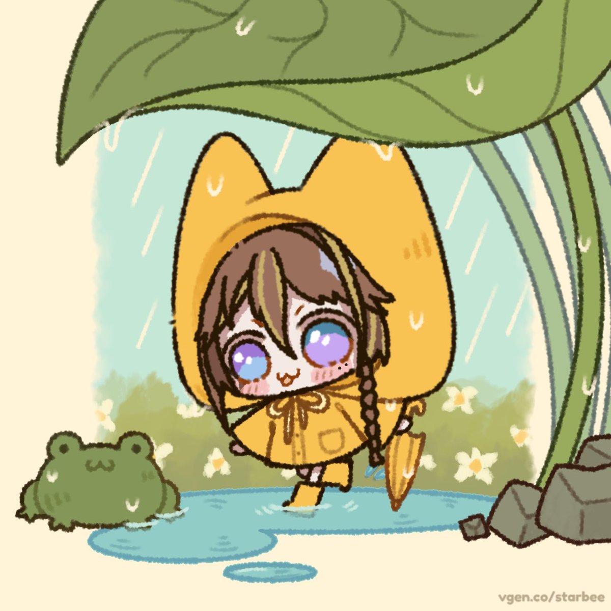 Rainy Day YCH Skeb for <a href="/Yin0aaa/">Yin_aaa🐸🕳️VTuber</a> ! Thank you !

#VGenComm #ych #skeb