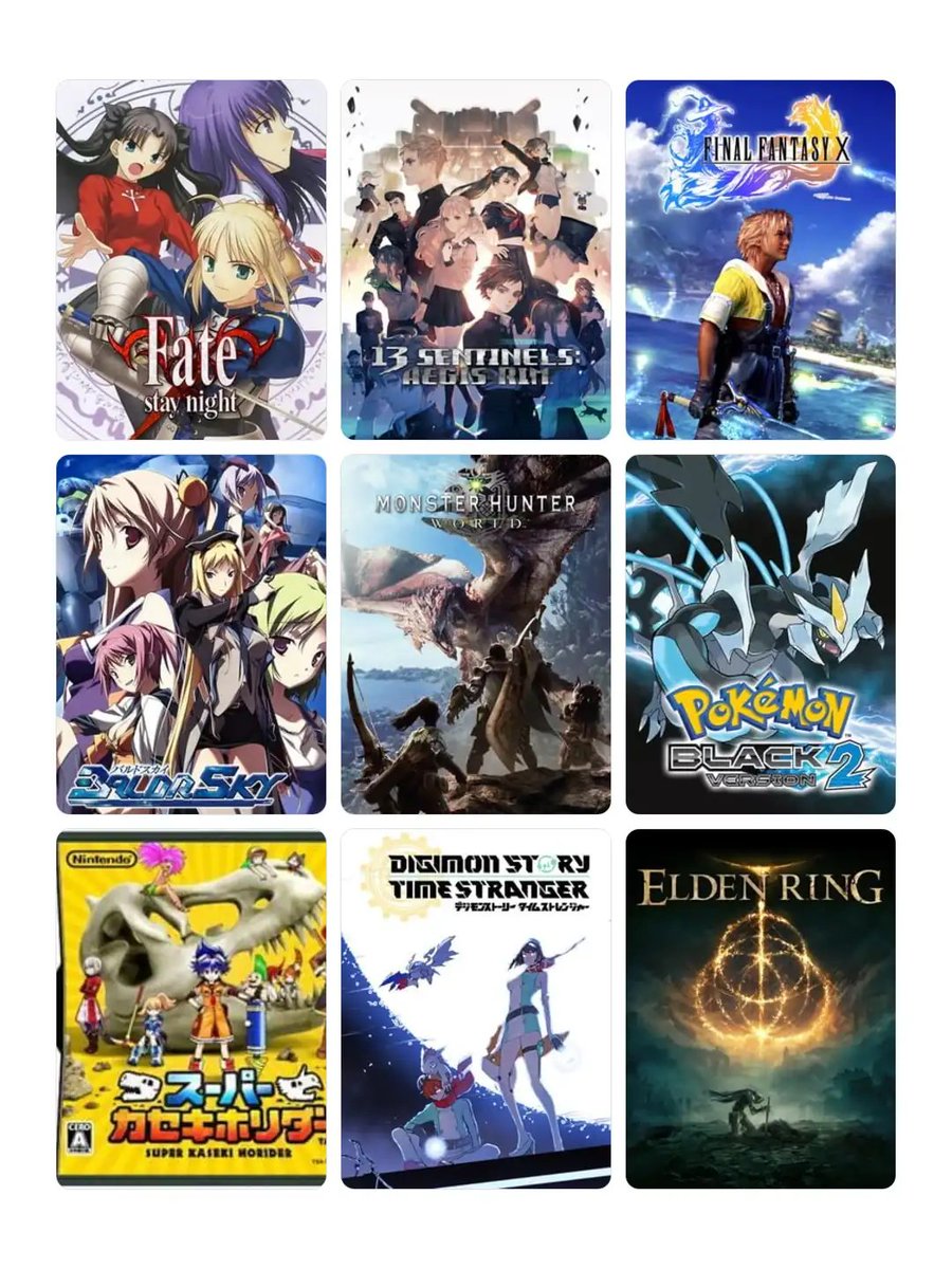 Xyzces6's tweet photo. 私を構成する9つのゲーム
#My9Games #私を構成する9つのゲーム
https://t.co/S8KAMI4qTb https://t.co/2uKtNGGeu8
