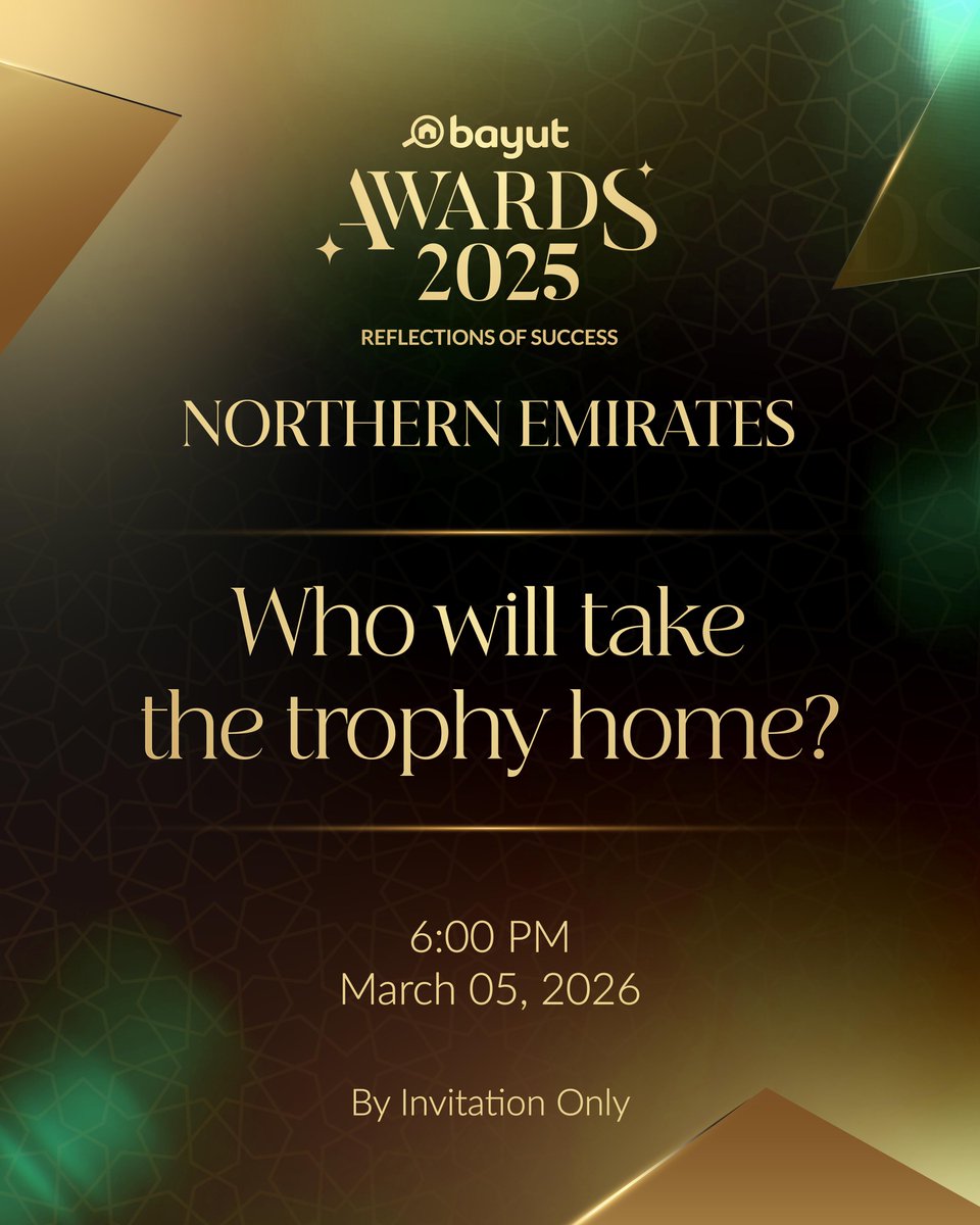 Are you ready for the Bayut Awards 2025 – Northern Emirates, as we honour the leaders shaping the market?

One night. One stage. Countless achievements.

📅 5 March 2026
 🕕 6:00 PM
 By invitation only

#BayutAwards2025 #NorthernEmirates #RealEstateLeaders