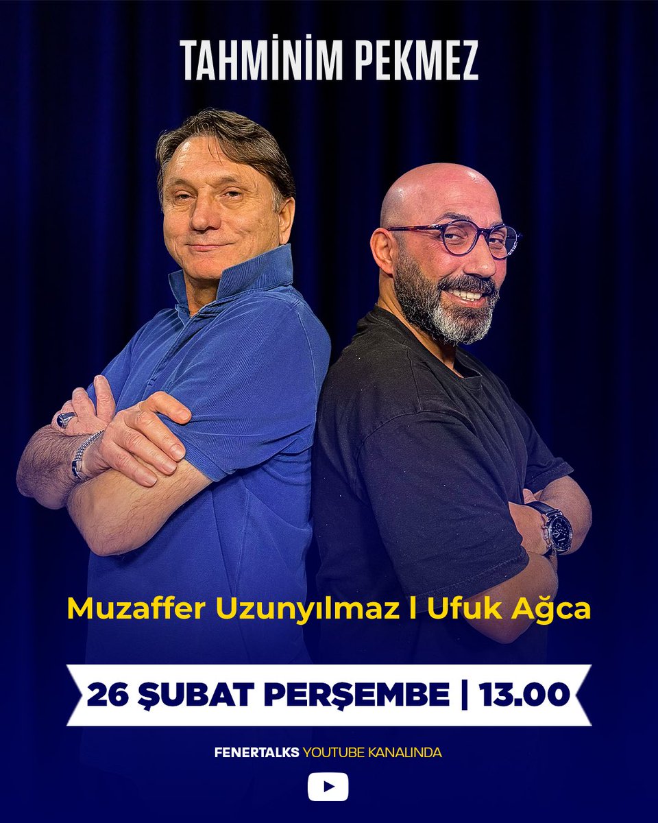 🔥‘Tahminim Pekmez’ bugün 13.00’te FenerTalks’ta!

🎭 Futbol sadece skor değildir!

✨Gazeteci Ufuk Ağca ve oyuncu Muzaffer Uzunyılmaz Tahminim Pekmez’de haftanın spor gündemini kendilerine özgü yorumları ve bol kahkahayla ele alacak.

📲 youtu.be/x2weRbgzWiA