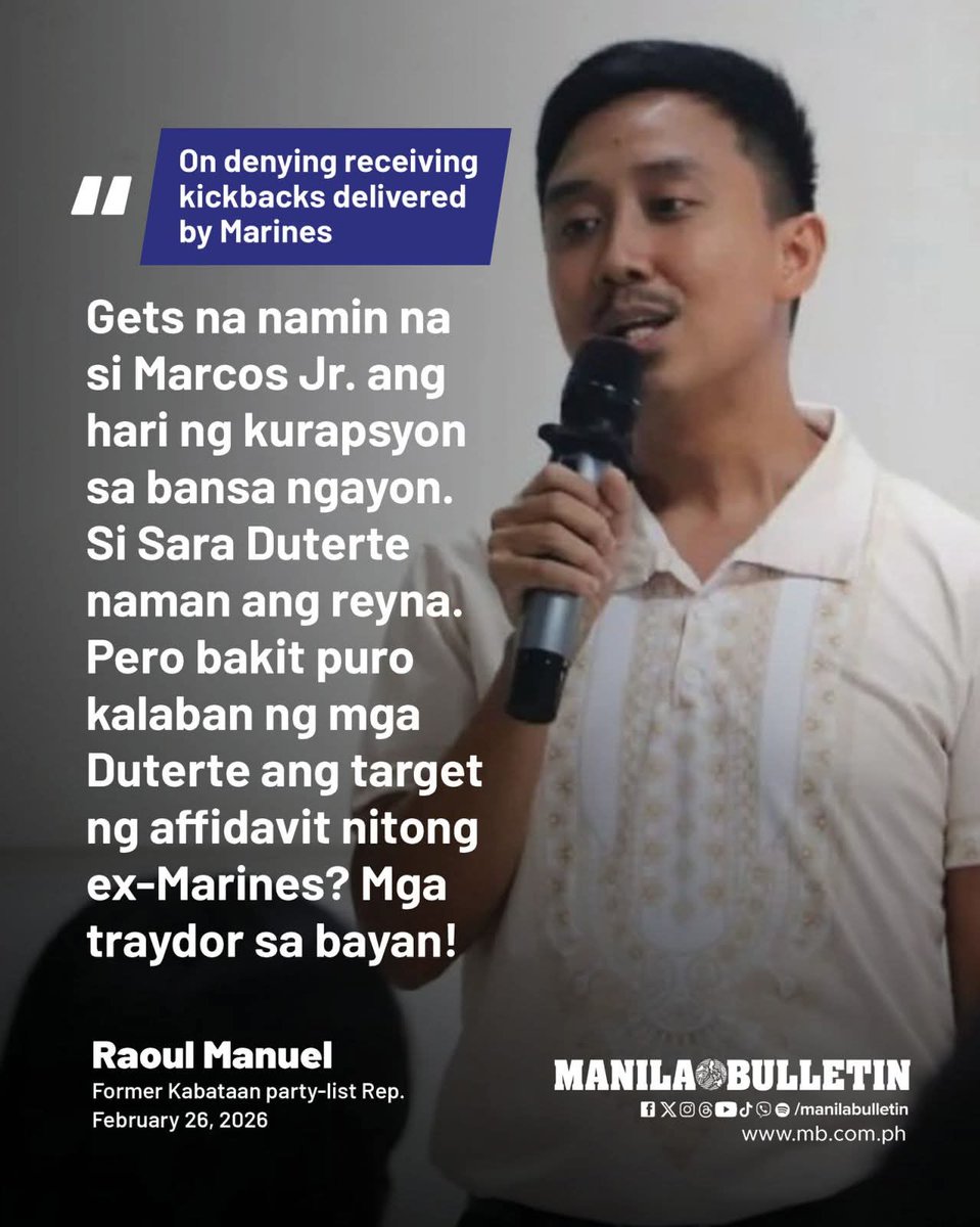 Hindi ba ang mga traydor sa bayan ay ang mga Makakaliwang Grupo na dati nasa bundok lang pero ngayong kasalukuyang panahon ay nasa Legislature na din? 

May nagawa bang mabuti ang mga makakaliwang nasa pamahalaan ngayon? Mga nag aral sa State Universities pero walang ambag.