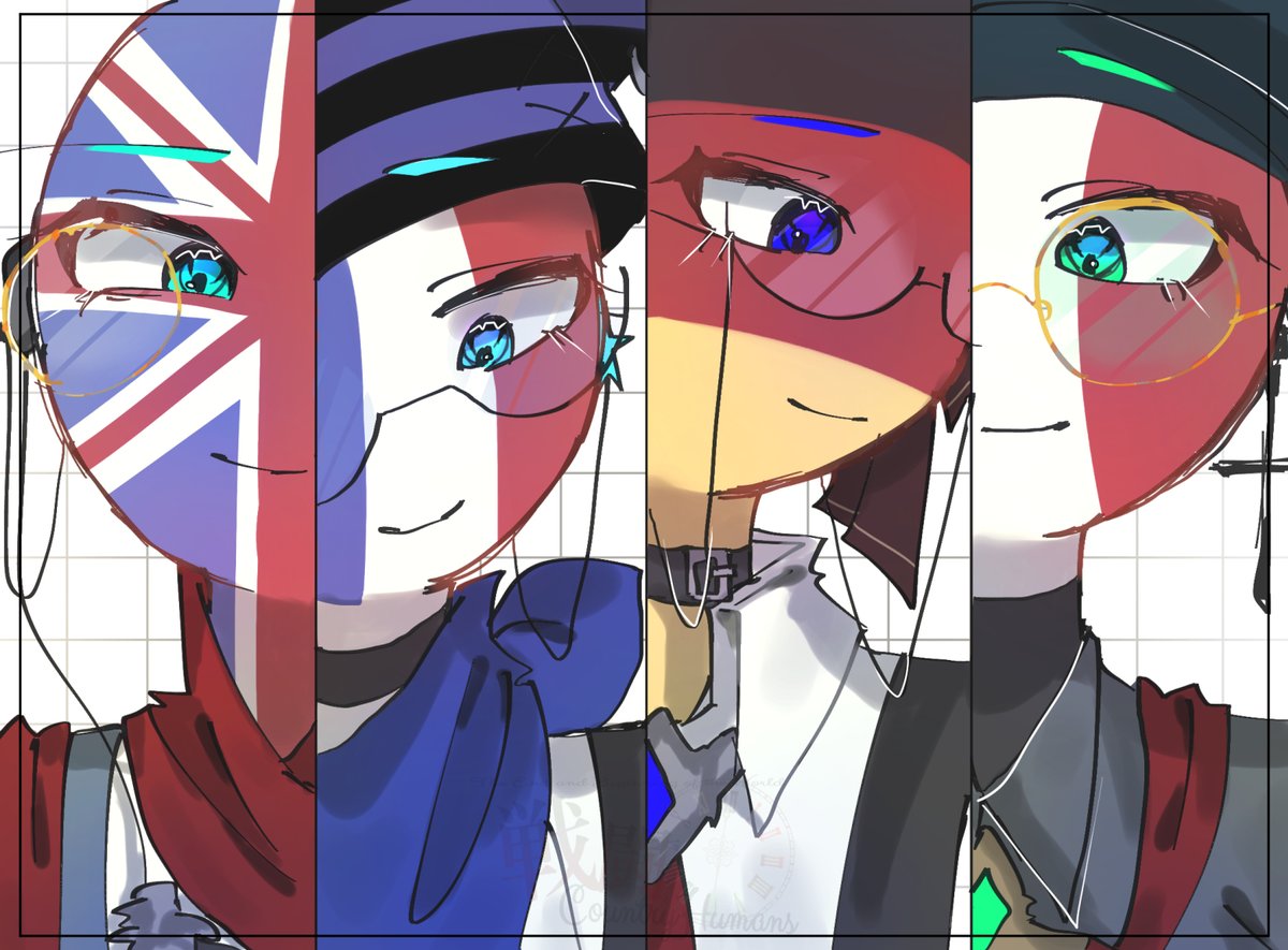 When our powers come together.🇬🇧🇫🇷🇩🇪🇮🇹

#CountryHumans #戦闘CH #カントリーヒューマンズ