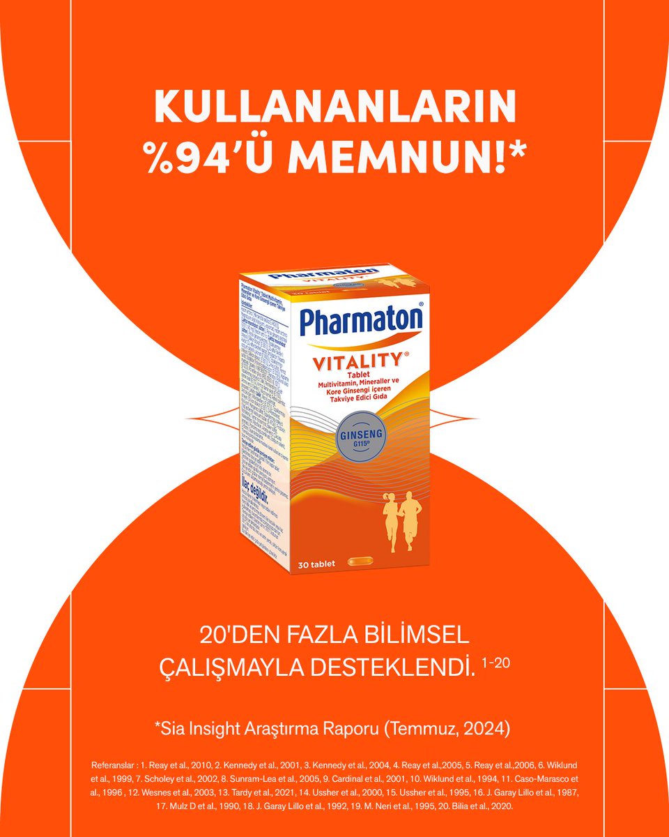 Bilim destekliyorsa, içimiz rahat.🧡

#Pharmaton

Pharmaton®, ilaç değil takviye edici gıdadır.

MAT-TR-2600268