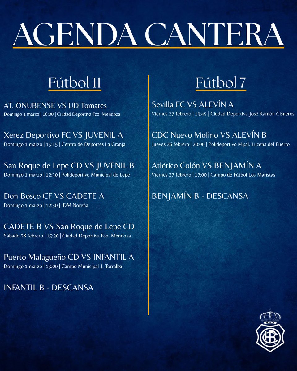 Los partidos que afrontará la cantera en esta semana 🔜

#DondeElFutbolEmpieza #DecanoDelFutbolEspañol
