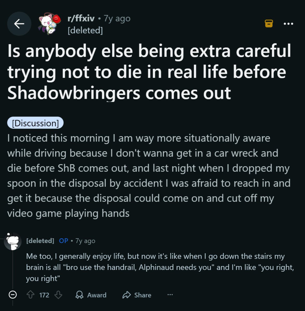 wait the little ladies day quest references the "bro use the handrail, alphinaud needs you" post LMFAO