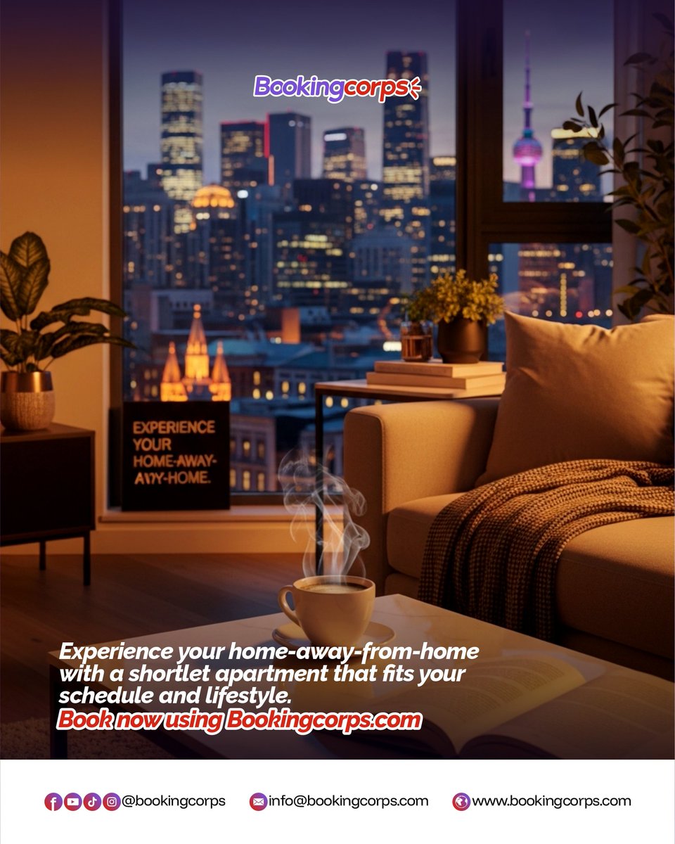 bookingcorps's tweet photo. ๐ก ๐ด ๐ BookingCorps lets you choose shortlet apartments that match your lifestyle and timing, giving you space, comfort, and peace of mind.
Send us a message today to book your next stay.
#BookingCorps #ApartmentInLagos #ApartmentInAbuja #ShortletBooking https://t.co/dvzcyFC74Q