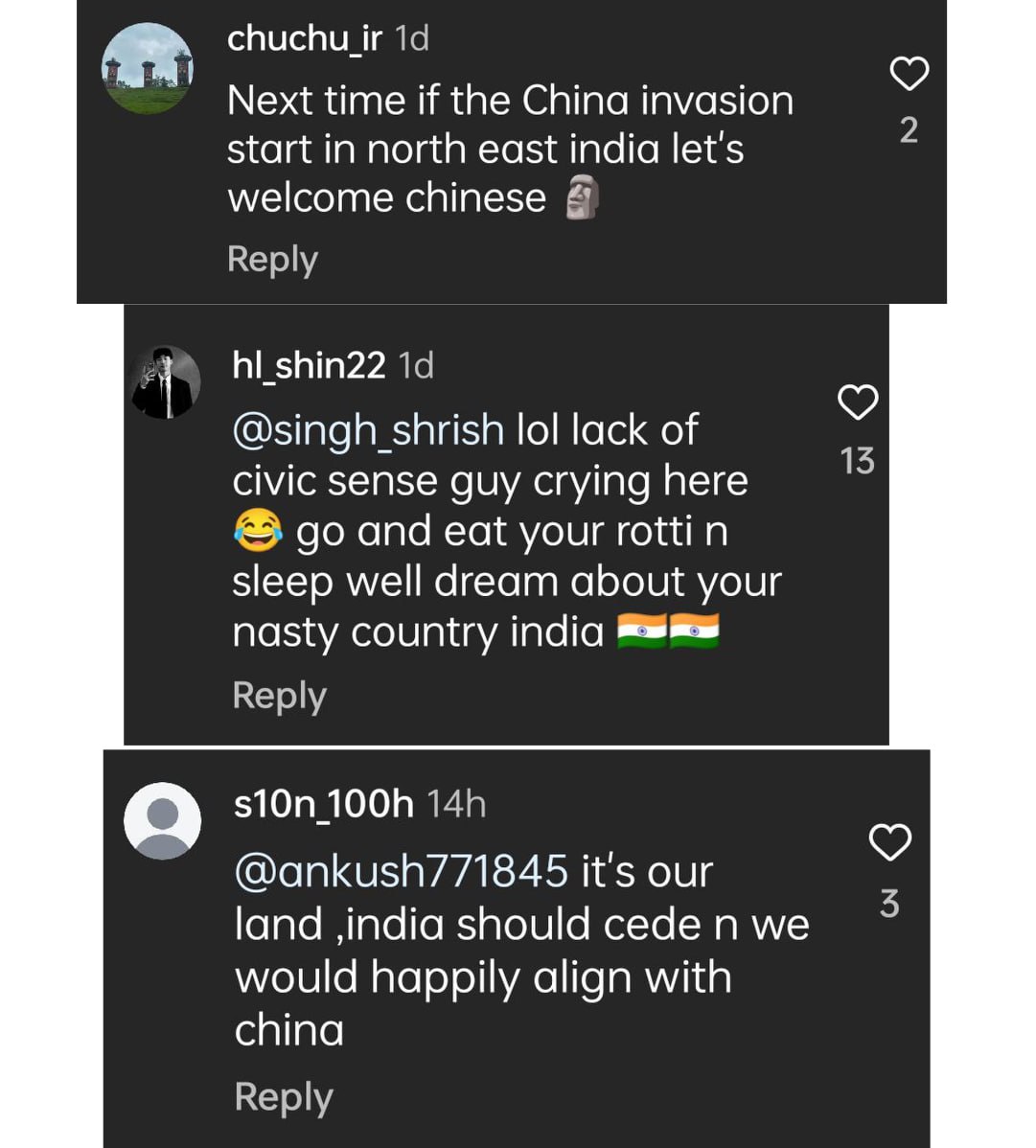 Check the racist comments of NE Indians under the reel which says NE prefers China.

Firstly, we should avoid portraying North Easterners only as victims, as that can create an unbalanced narrative.

Racism exists in every community, including within the Northeast itself.

E.g.,