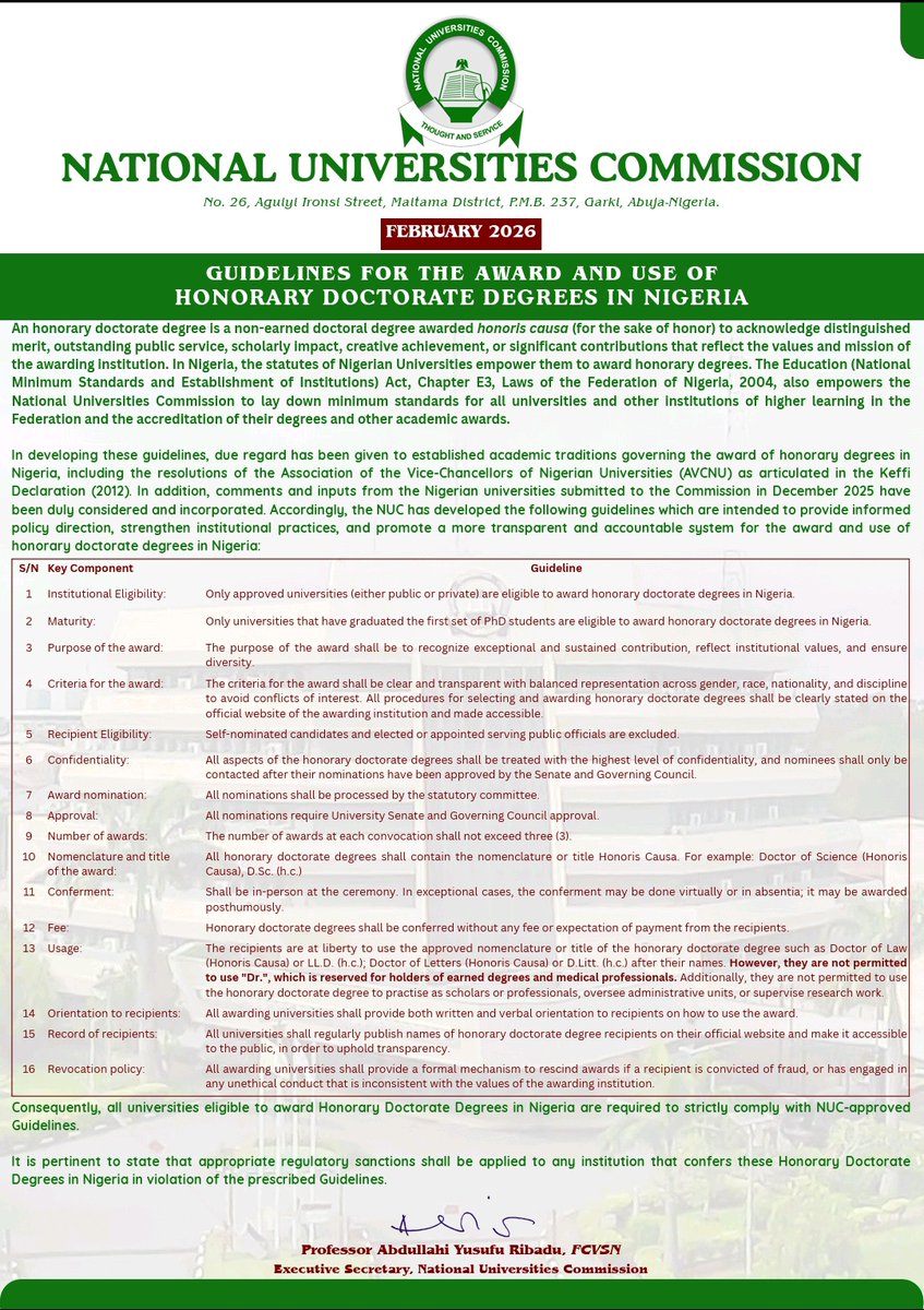 National Universities Commission tweet media