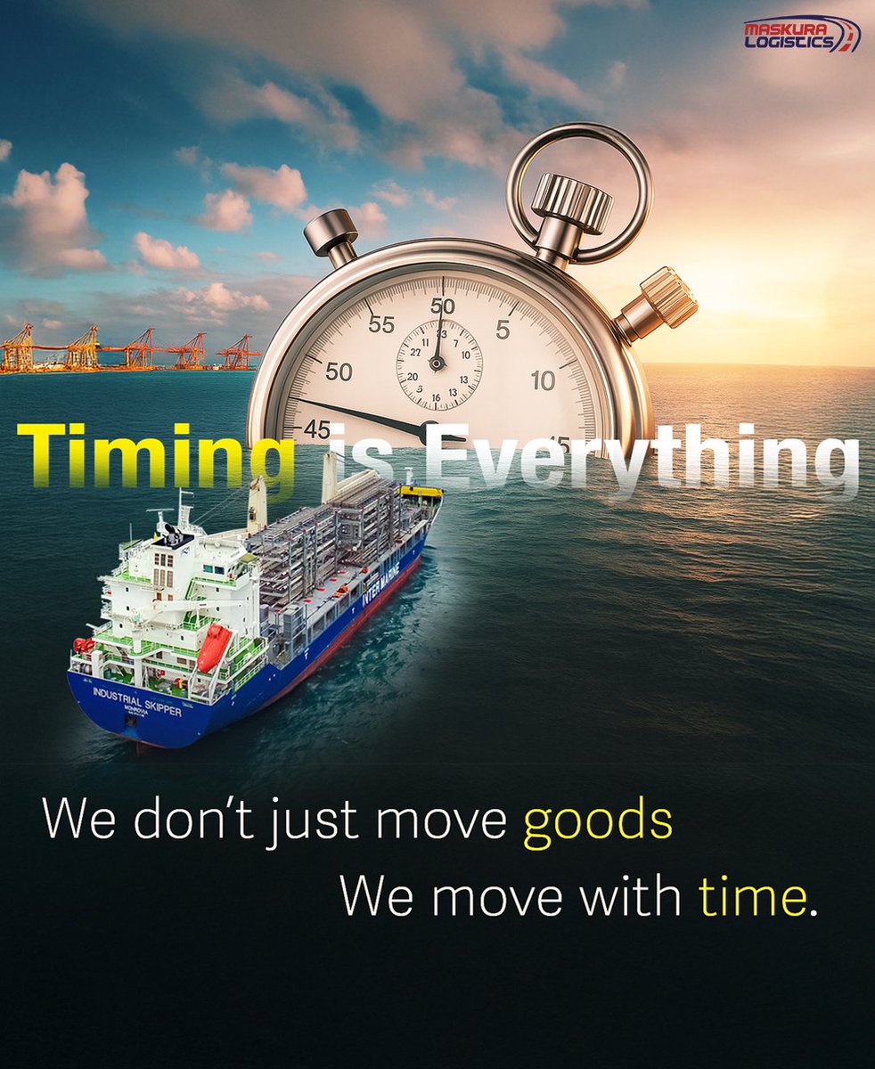 MaskuraLogistic's tweet image. ⏱️ Timing is everything.

We don’t just move goods  we deliver on schedule. 🚢🌍
Maskura Logistics keeps your shipments moving right on time.
🌐 maskuralogistics.com

#MaskuraLogistics
#OnTimeDelivery
#Freight
#GlobalShipping
#SupplyChain
