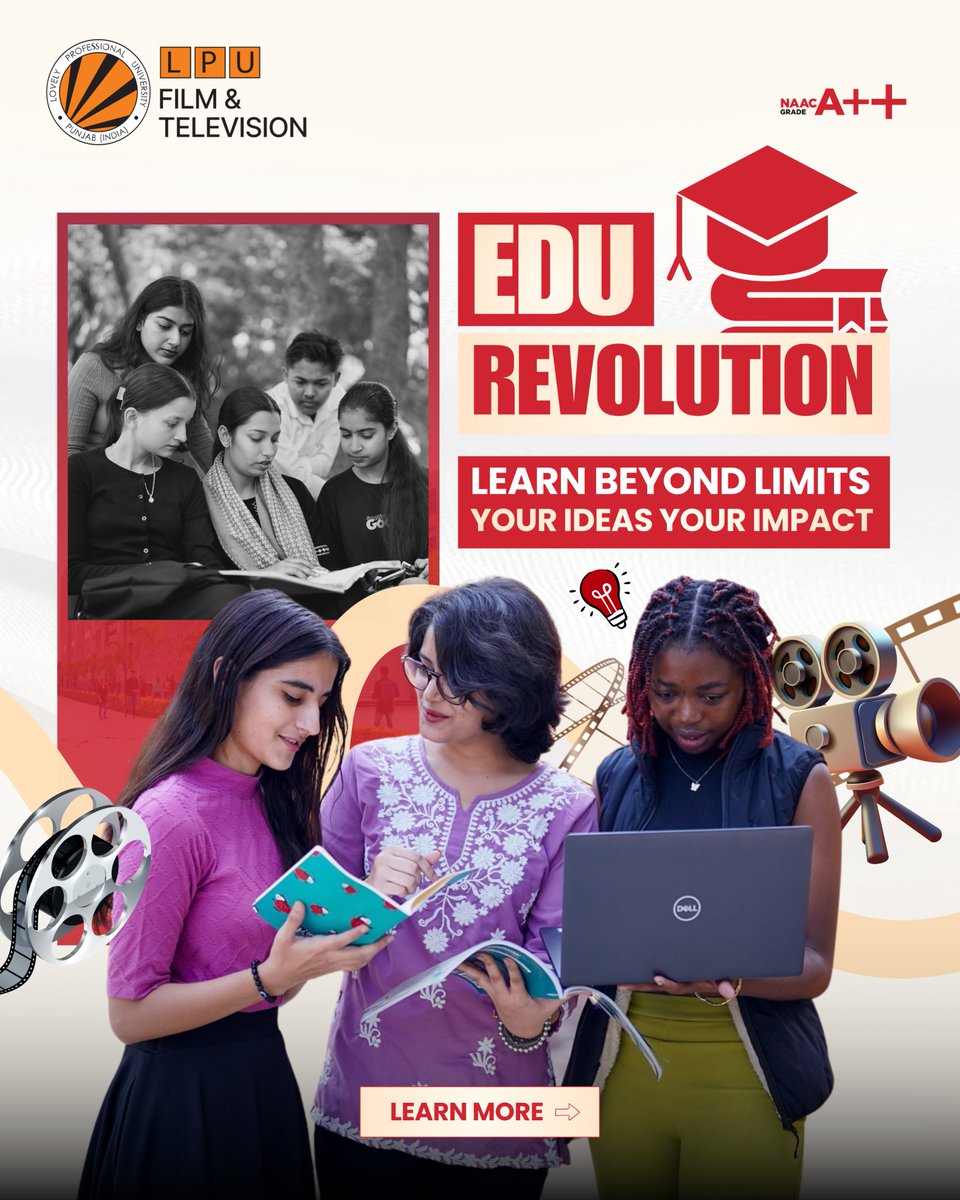 LPUFilm's tweet photo. ๐ฌ EDU REVOLUTION is Here!
At LPU Film & Television, learning goes beyond the classroom.
This is not just education.
This is transformation.
๐ Apply via UMS โ LMS โ EduRevolution
Be the change. Be the future.
@lpuuniversity
#lpu #LPUFilmAndTelevision #EduRevolution https://t.co/e5uTlKpfzD