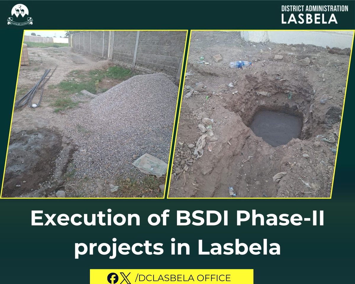 BSDI : Phase-II has been started in Lasbela. 

(Development schemes for Community through DCC)

#wecandoit #Balochistan
