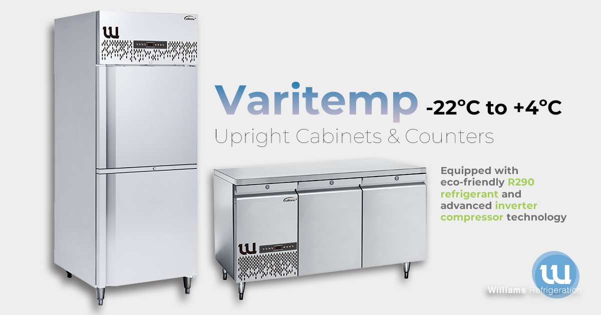New Varitemp ranges - flexible for modern kitchens. Adjustable -22°C to +4°C for frozen &amp; chilled storage in one unit. Can even act as a backup if equipment fails - keeping you running 24/7. Now with R290 &amp; inverter compressor. See it at FHA 2026.

sales@williams-hongkong.com