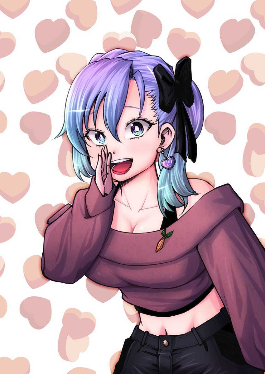 たまには健全絵描いてバランス取らないと…って事でVtuberの心愛アメジストさん(<a href="/kokoassort/">心愛アメジスト☕💎@応援企画系Vtuber</a> )のFA描いてみました☺️

 #ここあそーと