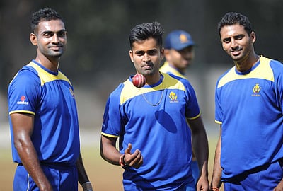 We didn't find A Replacement for this Trio.

Karnataka Dominated Domestic Cricket from 2010-2015 mainly due to their efforts.

Without Quality Bowlers we can never win any trophy.

#RanjiFinal 
#JammuvsKarnataka 
#RanjiTrophy 

<a href="/Vinay_Kumar_R/">Vinay Kumar R</a> 
<a href="/imAmithun_264/">Mithun Abhimanyu</a> 
<a href="/arvind_sreenath/">Arvind Sreenath</a>
