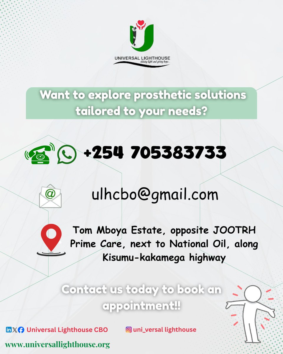Every prosthetic and orthotic is carefully customized to enhance movement, comfort, and performance.

With the right rehabilitation and support, individuals living with limb loss can reclaim independence and step forward with confidence.
#UniversalLighthouse
#BelowKneeProsthesis