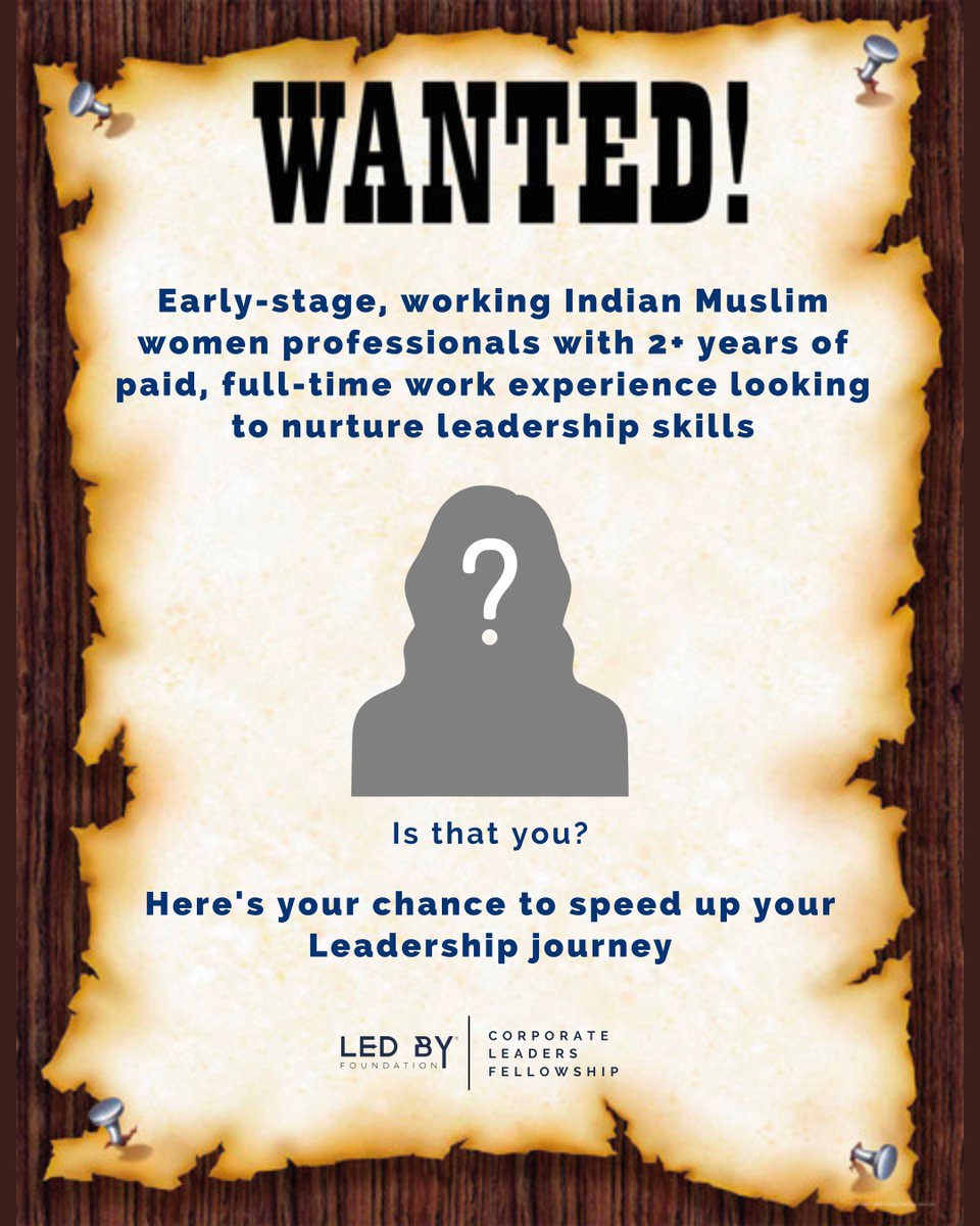 If you’re an Indian Muslim woman professional with 2+ years of full-time work experience, it’s time to reframe your corporate journey and be ready to nurture leadership skills🔥

JOIN LEDBY CORPORATE LEADERS FELLOWSHIP

Apply by 2 March 2026: ledby.org/apply-for-ledby