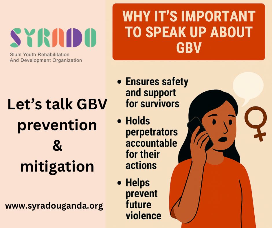 syradouganda's tweet image. Your voice can save a life. Your courage can stop #violence.

Speaking up against Gender-Based Violence protects survivors, holds perpetrators accountable, and prevents future harm. Silence protects abuse  action protects communities.

Let’s #talk. Let’s #act. Let’s #endGBV