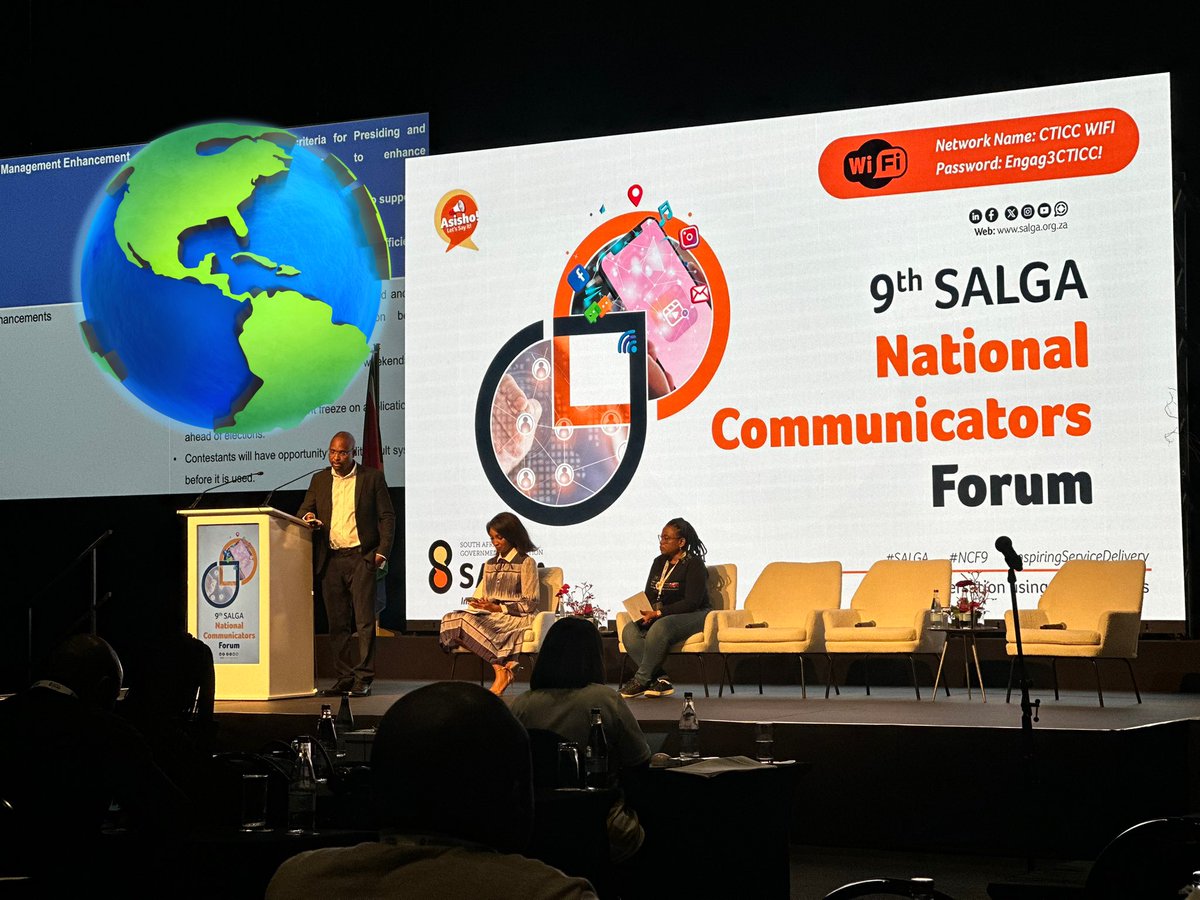 k_lebenya's tweet photo. Still at the National Communicators Forum: As we gear up for the upcoming local government elections, IEC is cautioning us against the spread of disinformation and misinformation. Be a registered voter, it is your democracy, own it. #SALGA #Budget2026 #NCF9 #UphuhlisoKumntuWonke https://t.co/5QPfvGdAcA