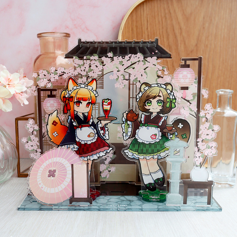 □受注受付中□ 🌸🍃『アクリルジオラマ』☔️⛩️ 約縦16.7×横19.7cm