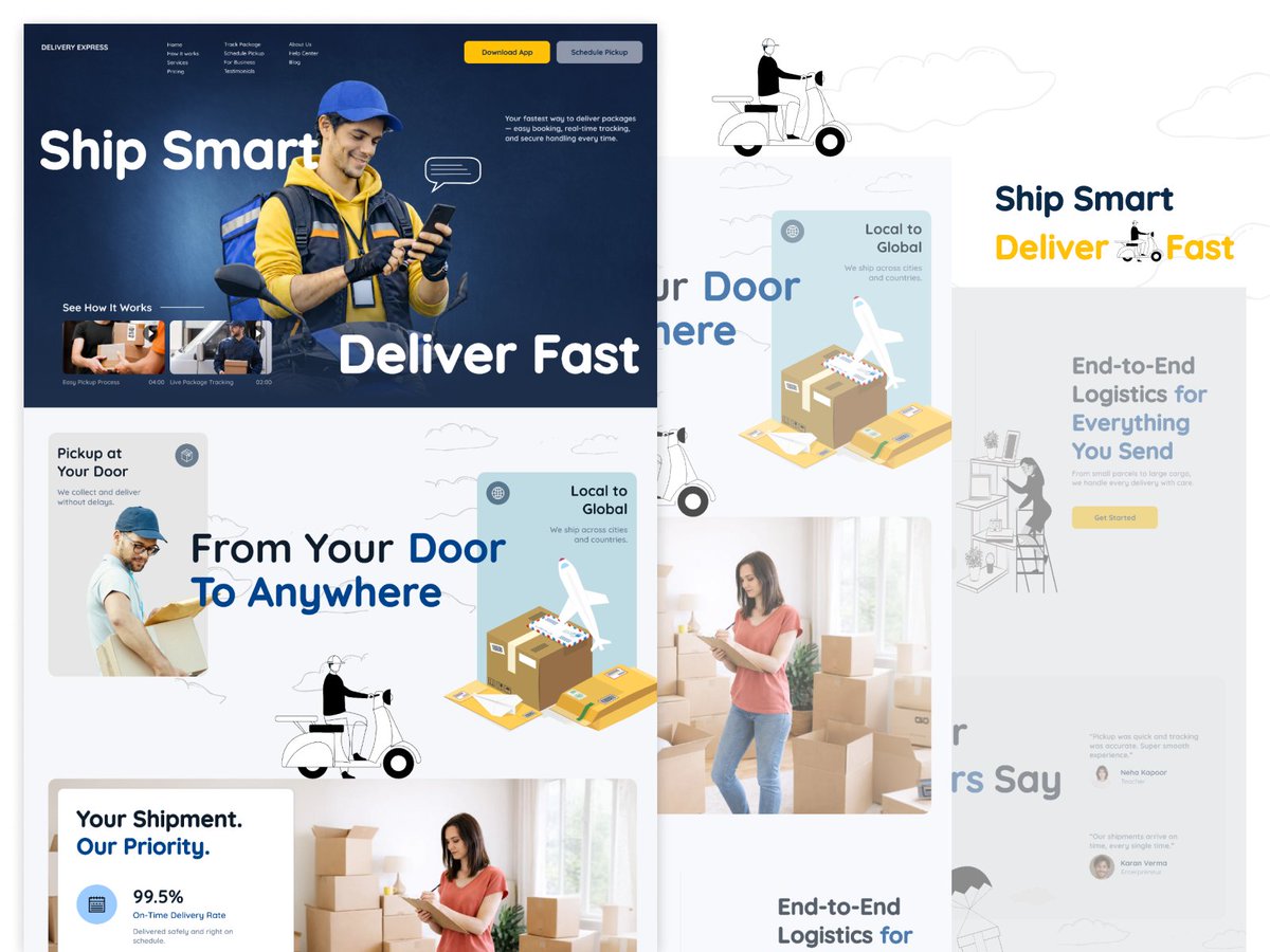 M_Creationz's tweet photo. Logistics websites shouldn’t feel slow.
Designed this high-conversion delivery platform focused on speed, trust, and clarity. 🚚⚡
Built for modern courier & logistics brands ready to scale.

https://t.co/X3GsFb8juS

📩 Got a project? Reach out to me hi@mastercreationz.com