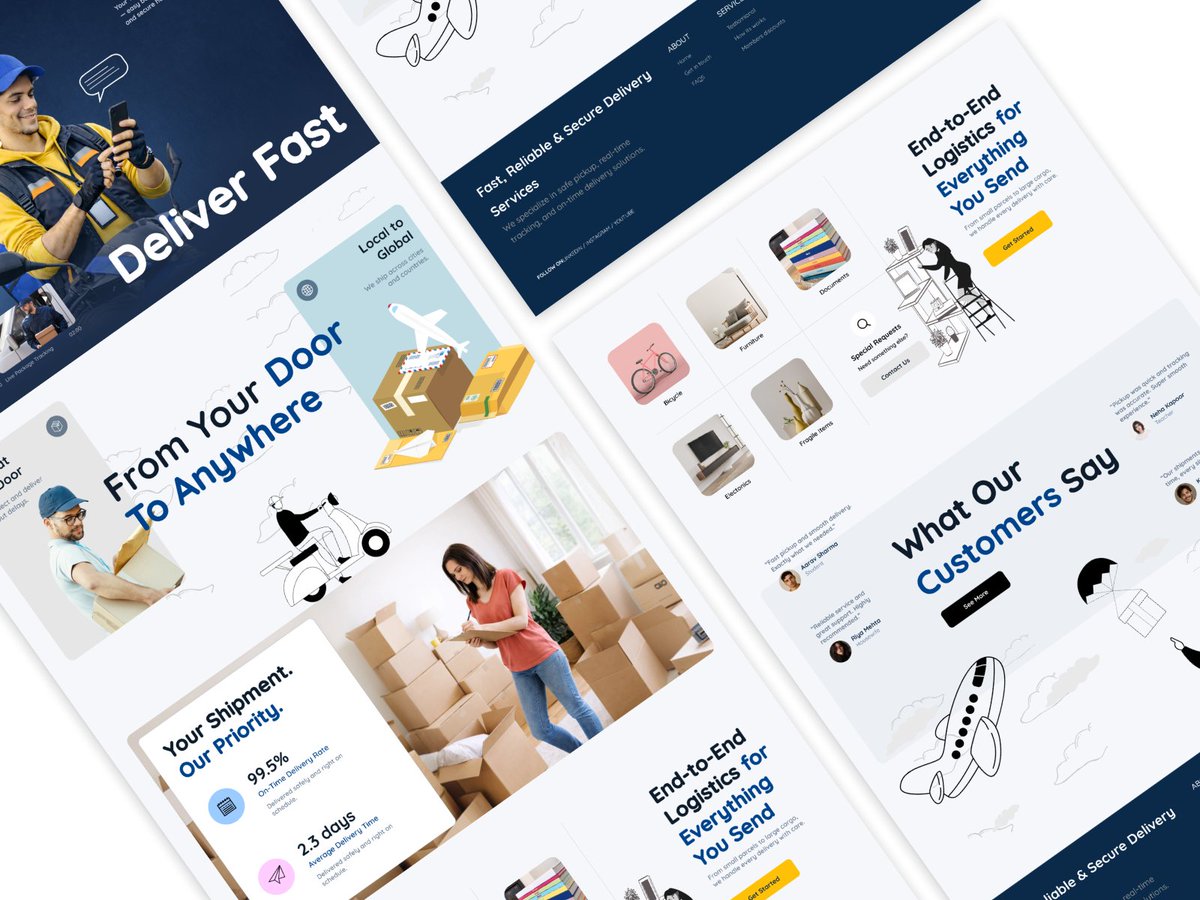 M_Creationz's tweet photo. Logistics websites shouldn’t feel slow.
Designed this high-conversion delivery platform focused on speed, trust, and clarity. 🚚⚡
Built for modern courier & logistics brands ready to scale.

https://t.co/X3GsFb8juS

📩 Got a project? Reach out to me hi@mastercreationz.com