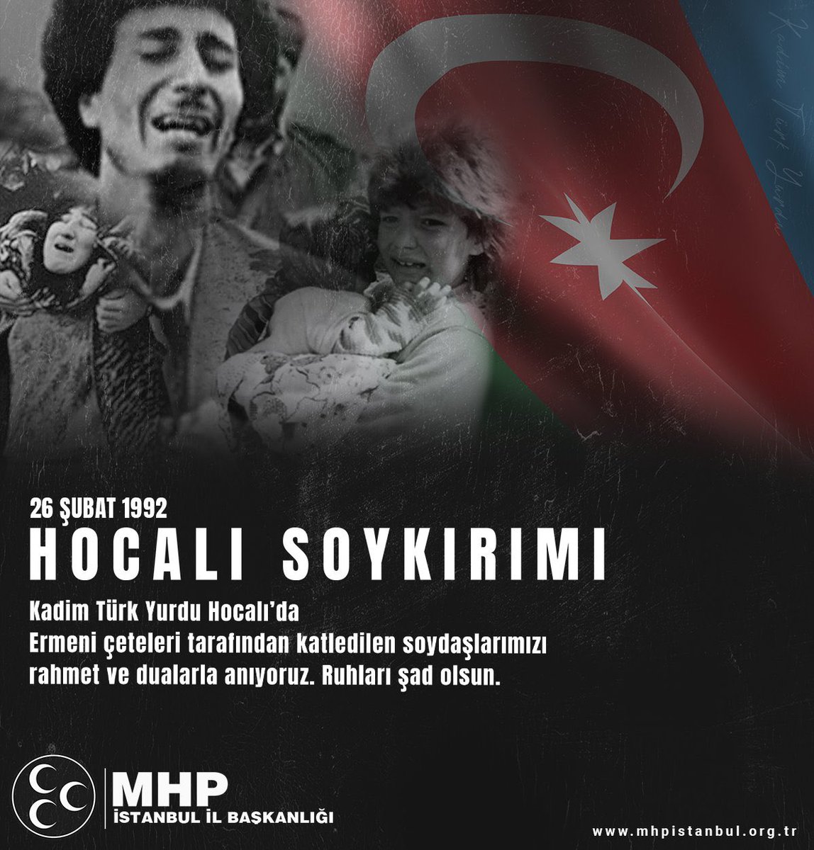 Şehit Olan Tüm Soydaşlarımızı Rahmet ve Dualarla Anıyoruz. Ruhları Şad, Mekanları Cennet Olsun.
#HocalıSoykırımı