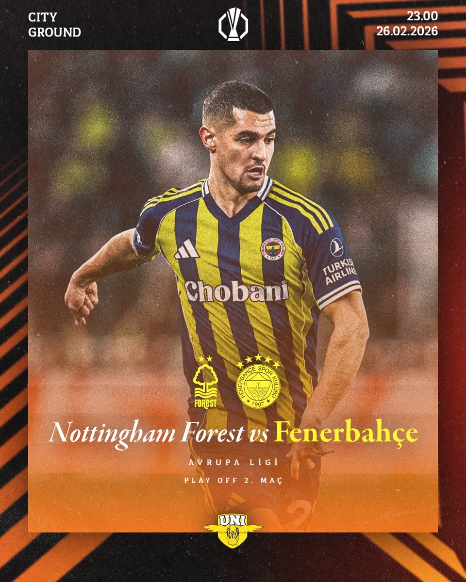 🔥 #SaldırFener
🏆 UEFA Avrupa Ligi Play Off Turu 2. Maç
🆚 Nottingham Forest 
⏱ 23.00
🏟 City Ground