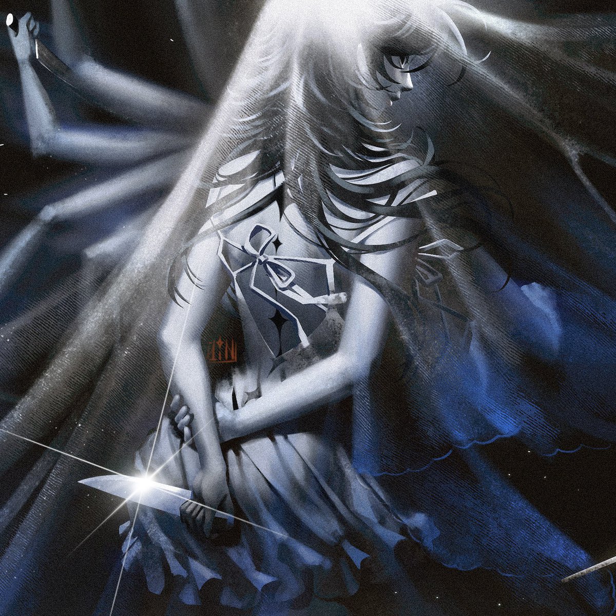 Hi! I'm a Vietnamese illustrator, I’m really into dreamcore and dark fantasy aesthetics. 
Here are some pieces I’ve made of my OC ✨