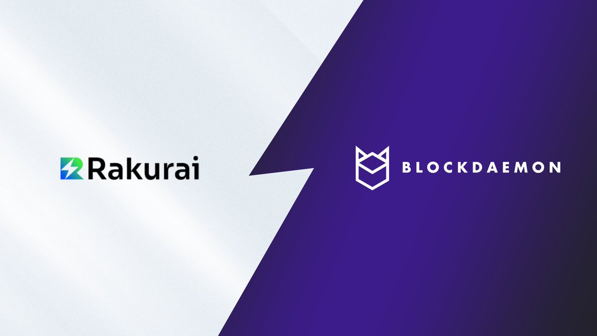 Rakurai_io's tweet photo. Thrilled to welcome @BlockdaemonHQ as a Rakurai-powered validator ⚡️

Blockdaemon is a global blockchain infrastructure provider that helps institutions and developers run nodes, stake assets, and build onchain applications securely at scale across multiple networks.

We are proud to supercharge their validator node on Solana with our performance-optimized client built for higher throughput and best-in-class rewards 🤝