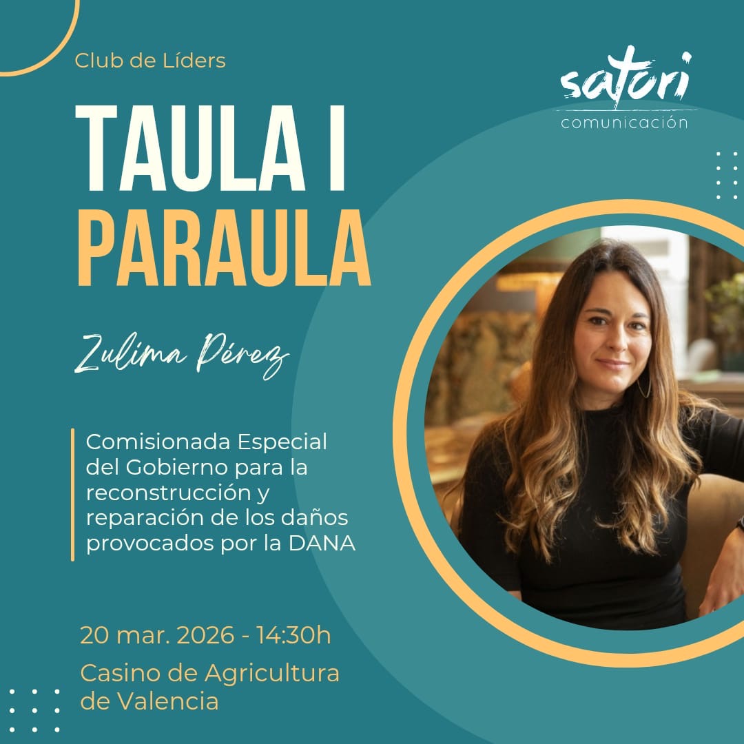 satoridircom's tweet image. En la edición de marzo del #ClubdeLíders, el foro de opinión by #SatoriComunicación, contaremos con la participación de @Zulima_Perez, comisionada especial del Gobierno @territorialgob para la reconstrucción por la #DANA. Siempre en nuestra sede @CasinoAgrVLC #10AnysClubdeLíders