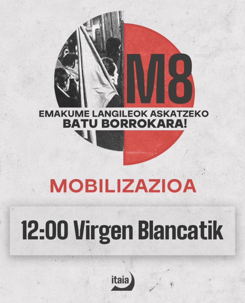 Erasotzaileen inpunitatearen aurka borrokatzea eta eraso orori irmotasunez erantzutea premiazkoa da. Itaiatik matxismoaren aurkako borroka zabaltzeko beharra azpimarratu nahi dugu, egunerokoan zein martxoaren 8a bezalako egun seinalatuetan. Indarkeria matxistaren aurka antolatu!