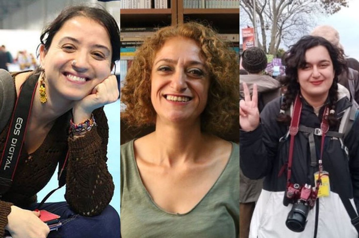 mlsaturkey's tweet photo. MLSA ve basın örgütlerinden açıklama: Gazeteciler Pınar Gayıp, Nadiye Gürbüz ve Elif Bayburt serbest bırakılsın

Aşağıda imzası bulunan basın ve ifade özgürlüğü örgütleri olarak Etkin Haber Ajansı'nın (ETHA) çalışanı gazeteciler Pınar Gayıp, Nadiye Gürbüz ve Elif Bayburt’un tutuklanmasını kınıyor; gazetecilerin derhal ve koşulsuz serbest bırakılmalarını talep ediyoruz.

Demokratik bir toplum için özgür basın şarttır.

https://t.co/5CmJSGEoXQ
