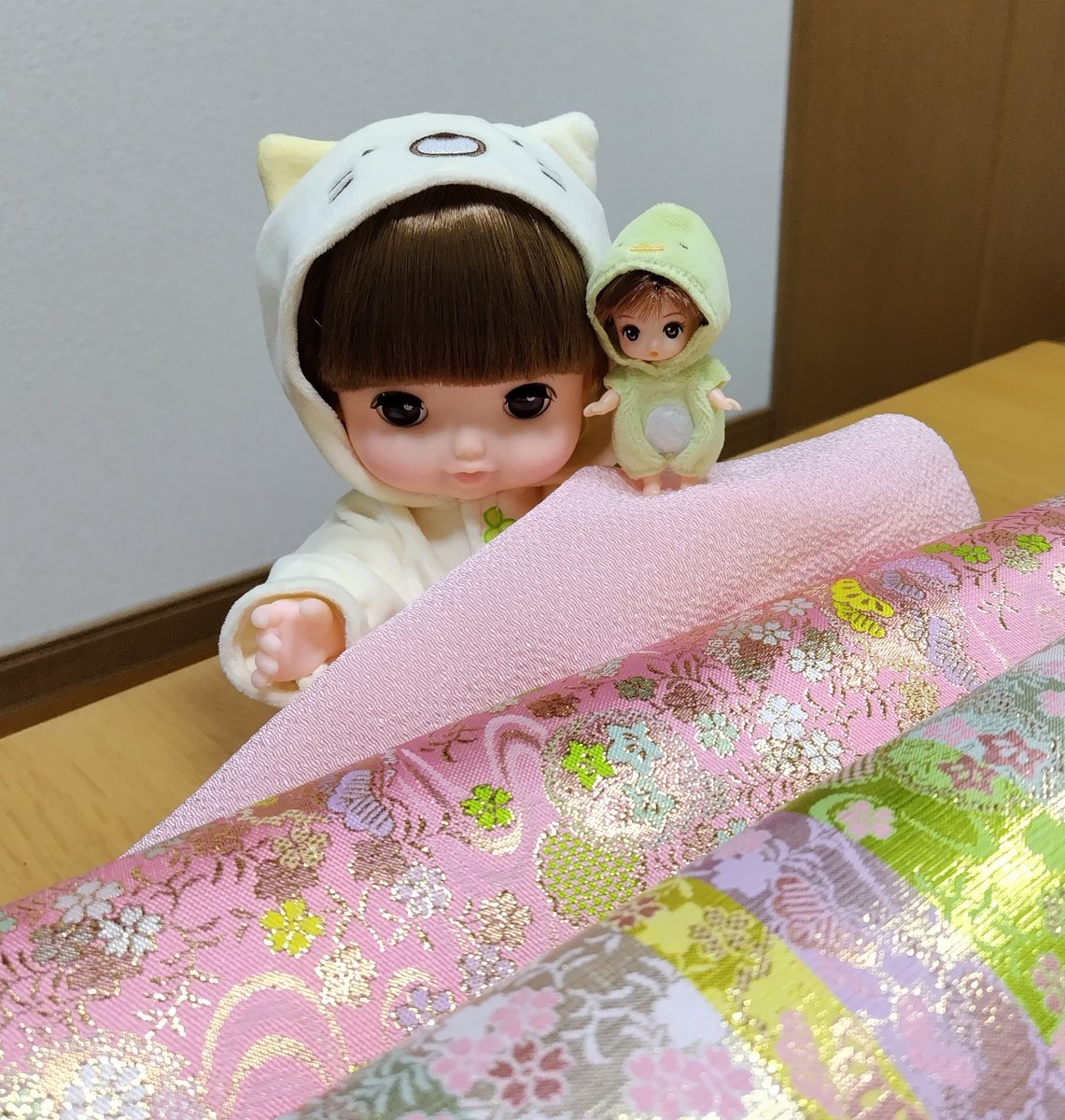 shiigashi この2つは前に縫った浴衣です😆 今回のひな祭り用のお姫様