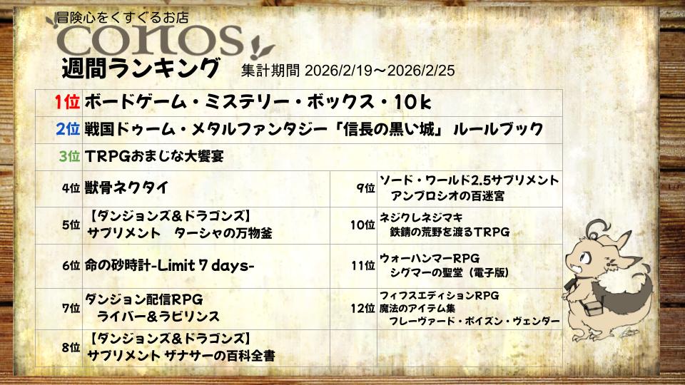 冒険心をくすぐるお店「コノス」 ボードゲーム・TRPG・ファンタジー雑貨のお店 tweet media