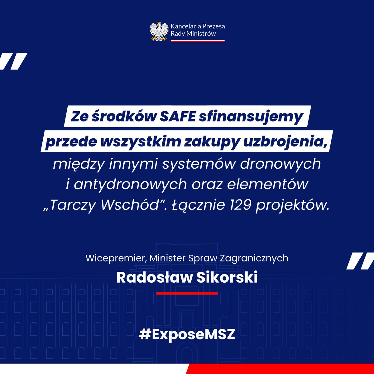 💬 Wicepremier <a href="/sikorskiradek/">Radosław Sikorski 🇵🇱🇪🇺</a> podczas #ExposeMSZ ⤵️