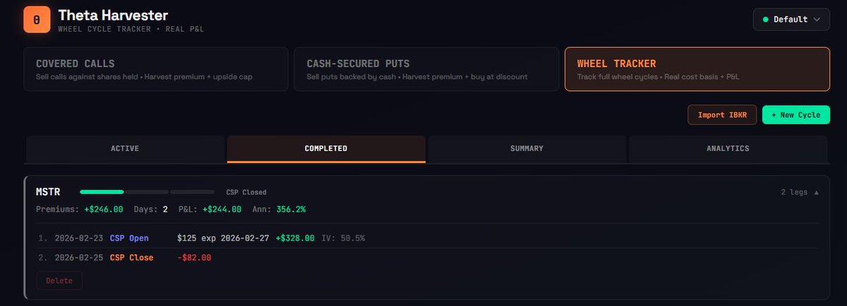 Hit &amp; run on $MSTR via a naked put taking advantage of $BTC price action. Short DTEs on Strategy are printing.

#OptionsTrading #optionselling #thetaharvester