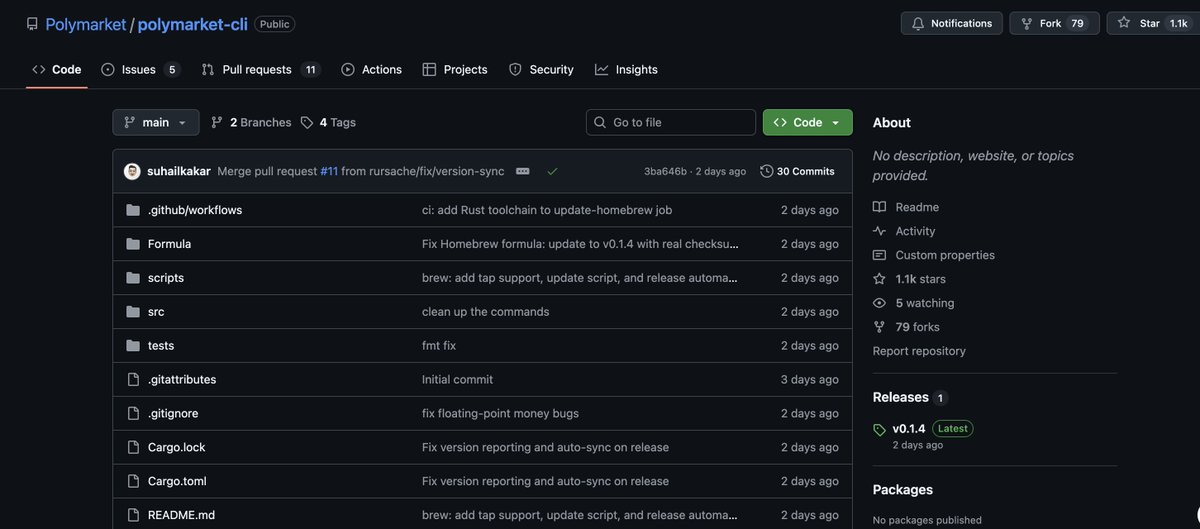 For those who are trying to build AI arbitrage bots on polymarket

Polymarket launched CLI Tool for AI Agents

''polymarket-cli'' is an official Rust CLI tool from Polymarket for interacting with their prediction markets platform

They literally gave the perfect playbook on