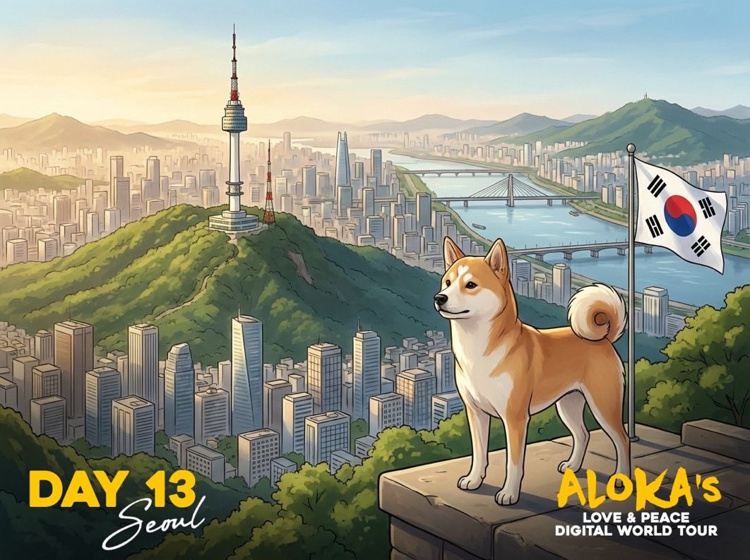 Day 13 of the #alokadigitalpeacewalk 

Today we are in Korea and have chosen a crypto fan favorite and donated another $100 to <a href="/koreank9rescue/">Korean K9 Rescue</a> 

Follow our X and see our 📌 for a chance to win $Aloka on our 14 day journey around the world spreading peace and love on <a href="/BNBCHAIN/">BNB Chain</a>