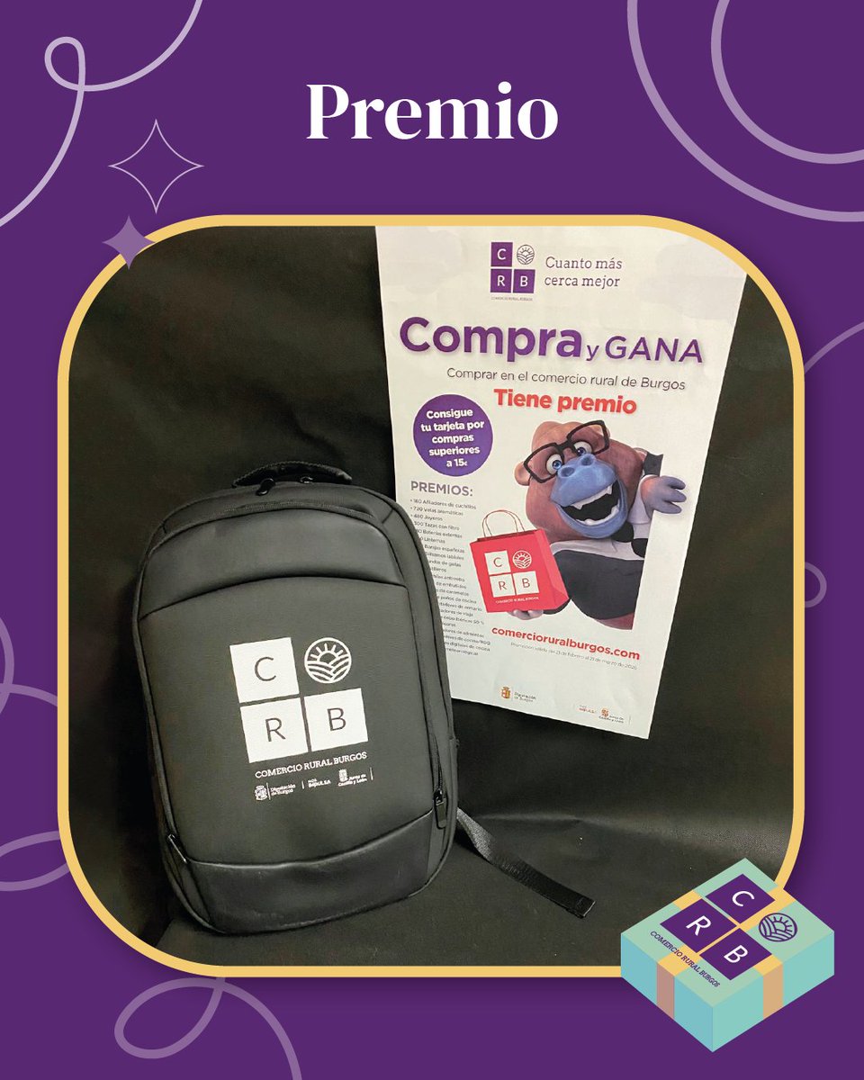 ComercioRural's tweet photo. ¡Estos son algunos de los premios que podrás ganar si compras en tu comercio local!

🎁 Mochilas antirrobo
🎁 Bálsamos labiales

Participa con tus compras superiores a 15€ en los comercios adheridos a la campaña.

#compraygana #sorteo #comerciorural #comercioburgos #burgosrural https://t.co/typcCGCDsJ