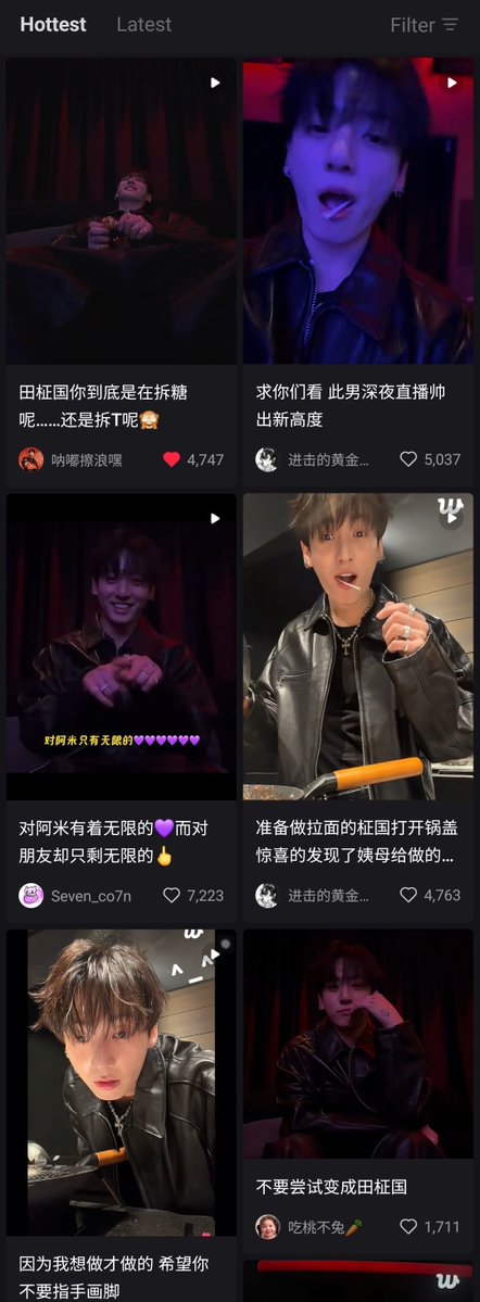 Jungkook's recent livestream 9n weverse made it onto Xiaohongshu top hot list with topic "Jeon Jungkook successfully give up/quits smoking" . Xiaohongshu is also flooded with praise for Jungkook BTS