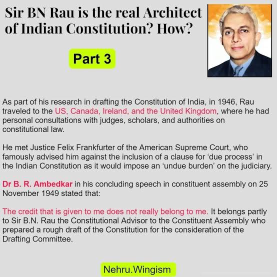 Rau prepared the initial draft of the Constitution, which contained 240 articles and 13 schedules, serving as the basis for the Drafting Committee.

#संविधान_निर्माता_BN_राउ