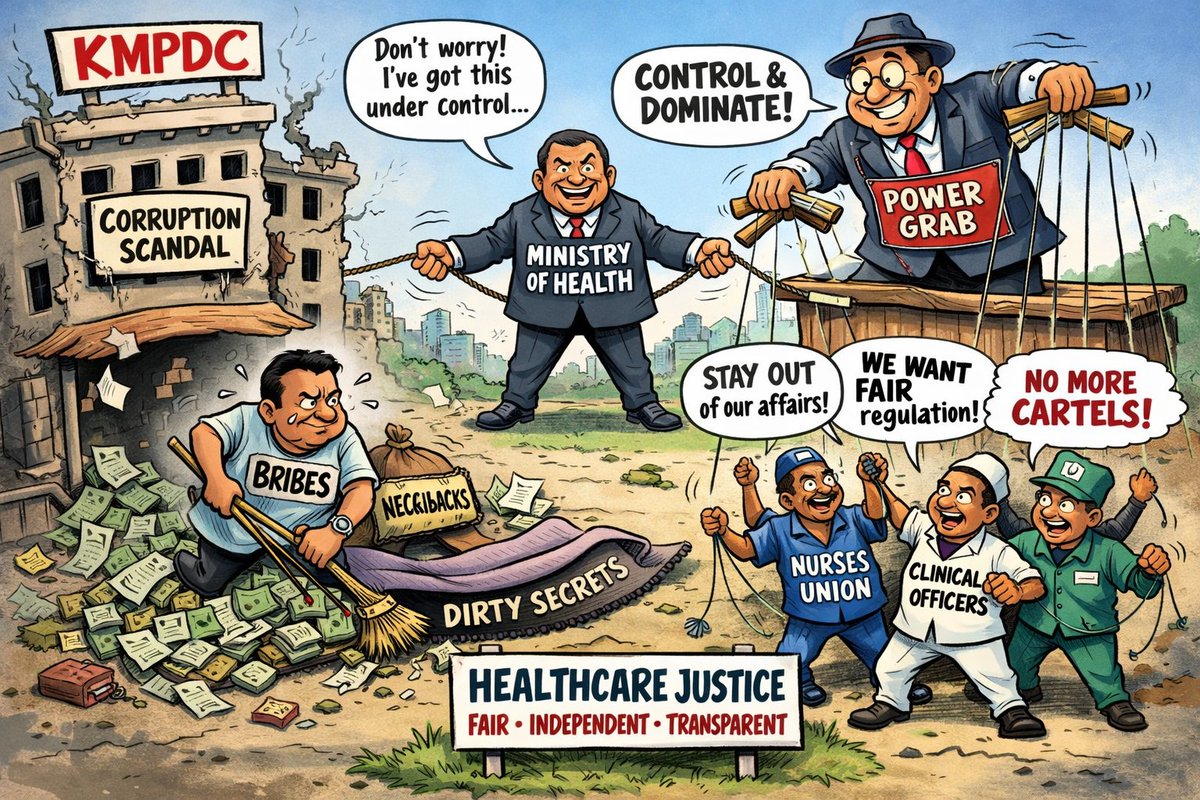 The Kenya Medical Practitioners and Dentists Council (KMPDC) <a href="/KmpdcOfficial/">Kenya Medical Practitioners and Dentists Council</a> can’t even clean its own house.
Corruption, negligence, rogue doctors, bribery allegations — yet they want power to influence/control other independent regulators?
That’s dangerous and unacceptable.