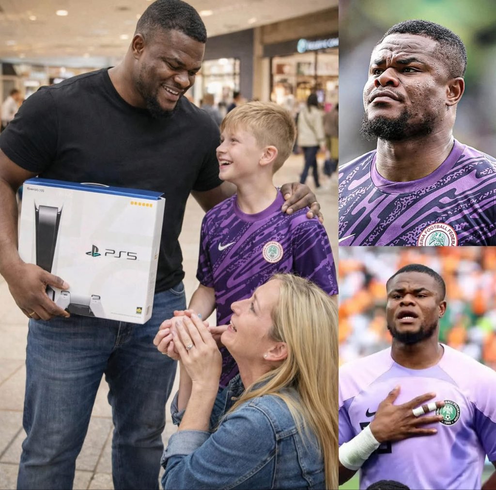 Super Eagles goalkeeper, Stanley Nwabali, just changed the life of a U.S. kid named Jeremy.

Stanley went grocery shopping at a supermarket when he noticed a boy wearing his jersey, and he was deeply moved. He approached the boy, who was super excited to see him. Stanley asked