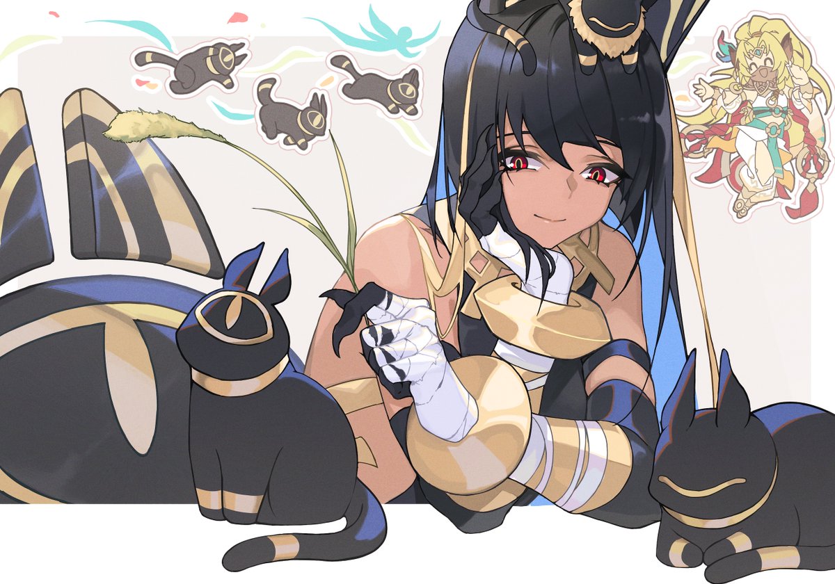 平穏な日常 作者：アート・K 一言：猫達は背中から降りてきて遊んで