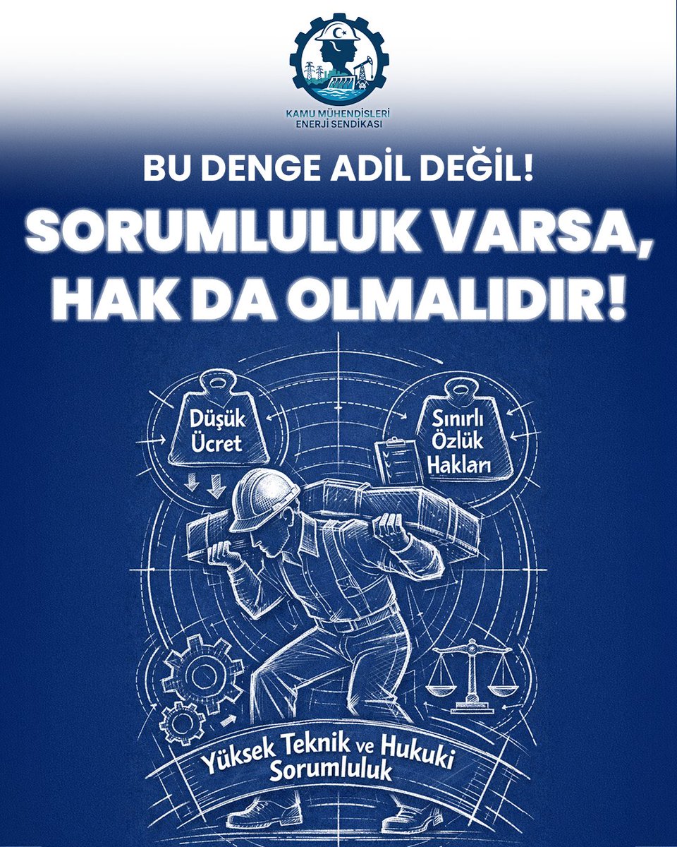 KaMuhEnerjiSen's tweet photo. Kamuda mühendis olmak;
yüksek sorumluluk, ağır iş yükü ve büyük risk demektir.
Ancak bu emeğin karşılığı;
düşük ücret ve sınırlı özlük haklarıyla verilmektedir.
Bu denge ne adildir,
ne de sürdürülebilirdir.
#SorumlulukVarsaHakdaOlmalıdır
#KamuMuhendisiYoksayılıyor 
@MuhTekSen_Konf @KaMuhEnerjiSen @Akparti @herkesicinCHP @MHP_Bilgi @SaadetPartisi @iyiparti @rprefahpartisi @devapartisi @GelecekPartiTR
