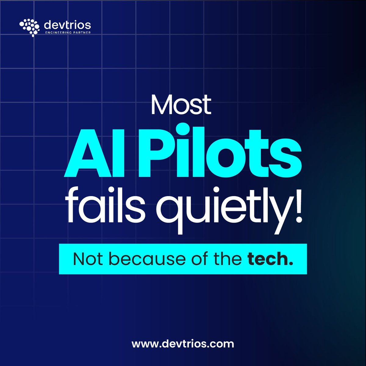 devtrios_uk's tweet photo. Most AI pilots don’t fail.

They stall.

Not because models are weak.
Because success was never defined.

AI impact needs clear outcomes and behaviour change.

Demos are easy. Impact isn’t.

#ArtificialIntelligence #AIinBusiness #Automation #Blockchain https://t.co/9z4JJCVoGm