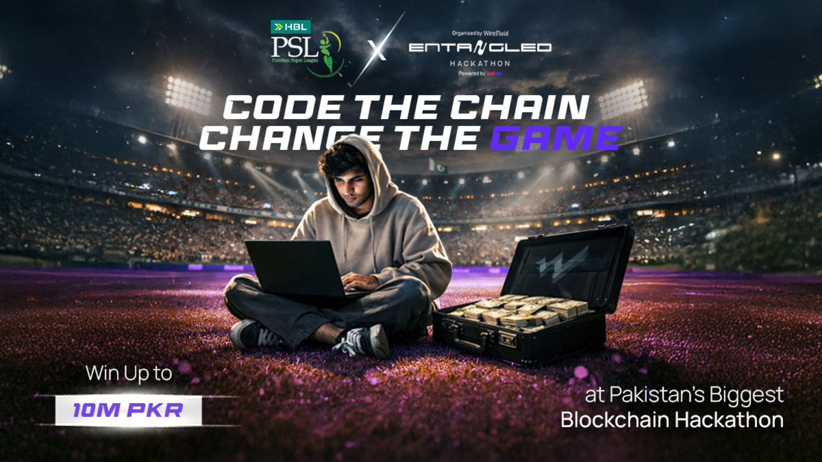 wirefluid's tweet photo. CODE THE CHAIN. CHANGE THE GAME. ๐๐ป
Build for @thePSLt20 and WIN BIG!
This is your chance to join Pakistan's biggest blockchain hackathon and compete for a massive 10M PKR prize pool.
The stadium is waiting. Let's build!
https://t.co/Oiirgnub4b
#WireFluid #Web3 #PSL9 https://t.co/4Ag4TRqkhy