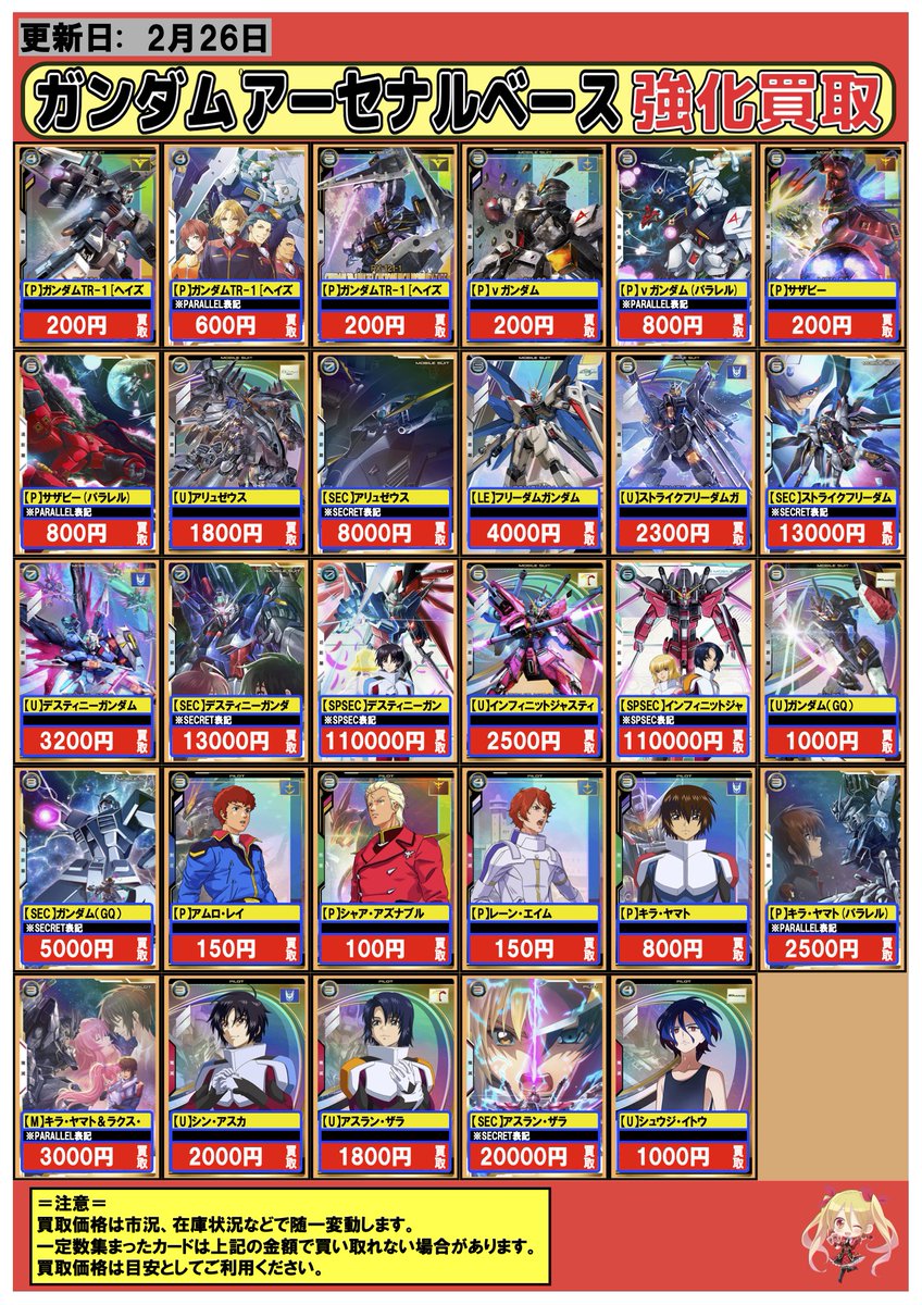 アーセナルベース】🔥買取情報🔥 VE01の買取表を作成しました！ 現在は