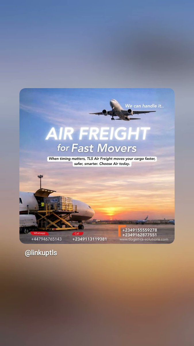 LinkUpTLS's tweet image. When timing matters, TLS Air Freight moves your cargo faster, safer, smarter.

Choose Air today.
#AirFreightExperts #ExpressShipping #TLSWorldwide